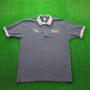 Vintage Inner Harbor Polo Shirt Mens XL Blue‎ Track Contender Boxing Embroidered